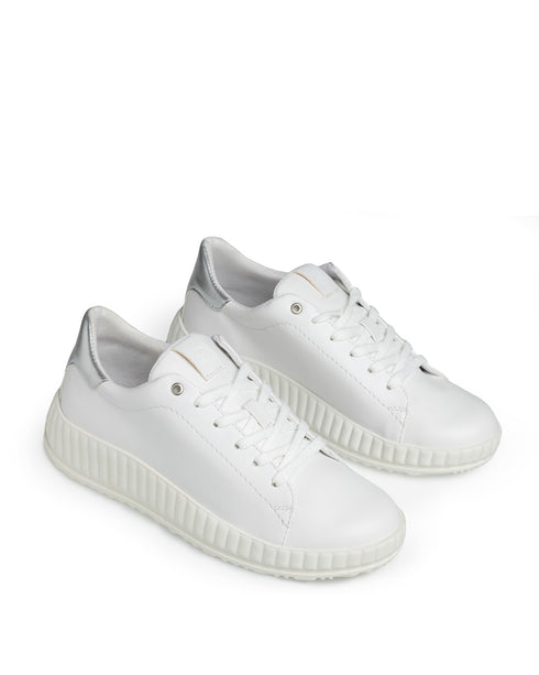 Tenis Blanco Talón Plata 16203